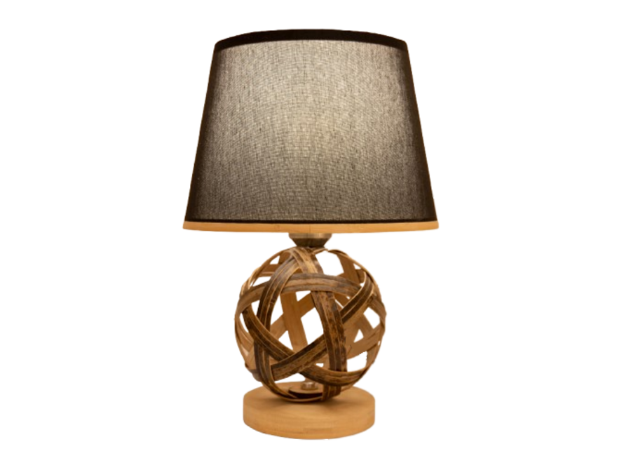 Bambus Tischlampe Braun Handgefertigt - Lyle D24xH36cm