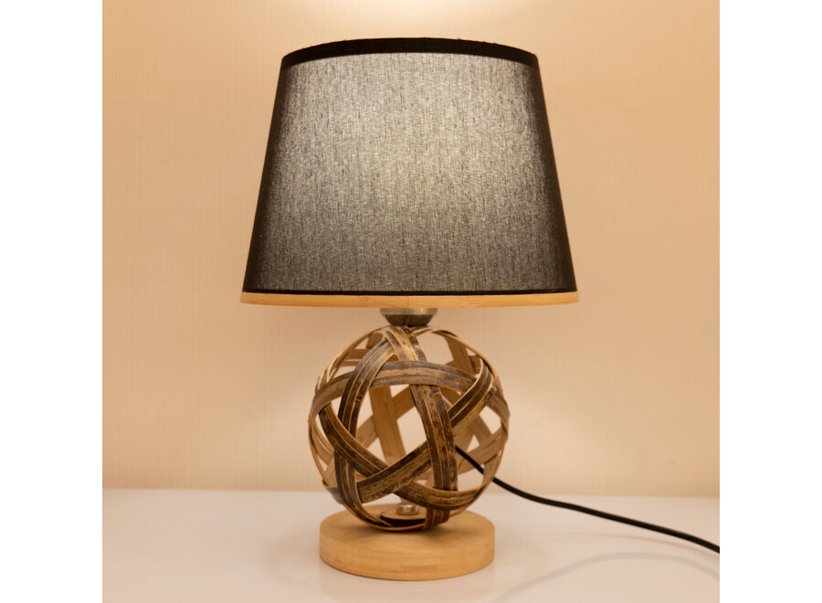 Bambus Tischlampe Braun Handgefertigt - Lyle D24xH36cm