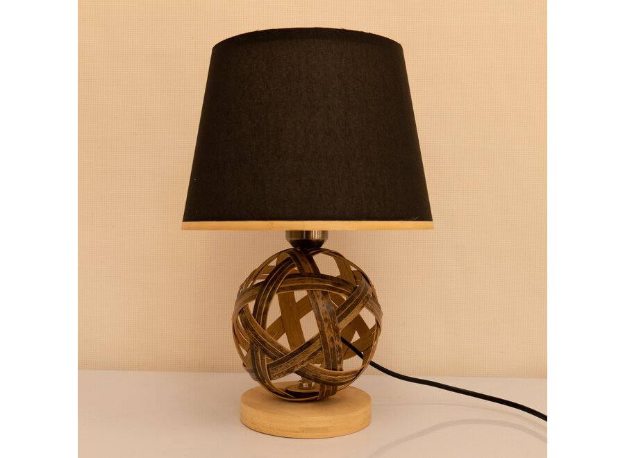 Bambus Tischlampe Braun Handgefertigt - Lyle D24xH36cm