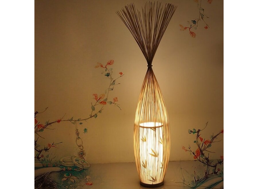 Lampada da Terra Orientale in Bambù Fatta a Mano - Demi