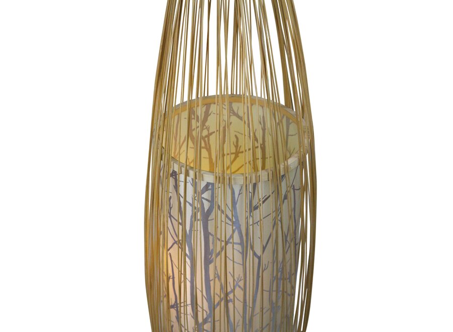 Lampada da Terra Orientale in Bambù Fatta a Mano - Demi