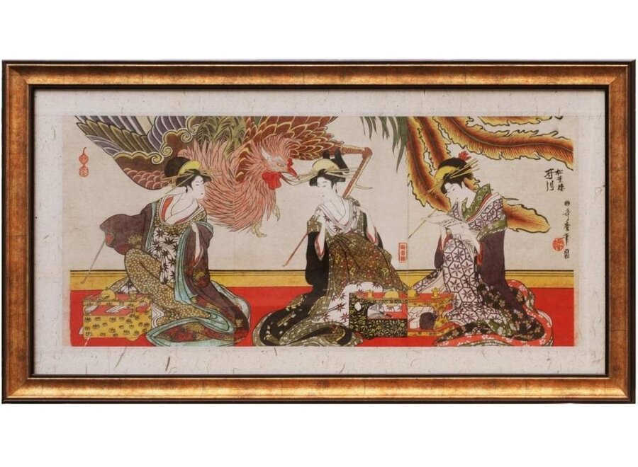 Japanese Painting Three Japanese Geisha's