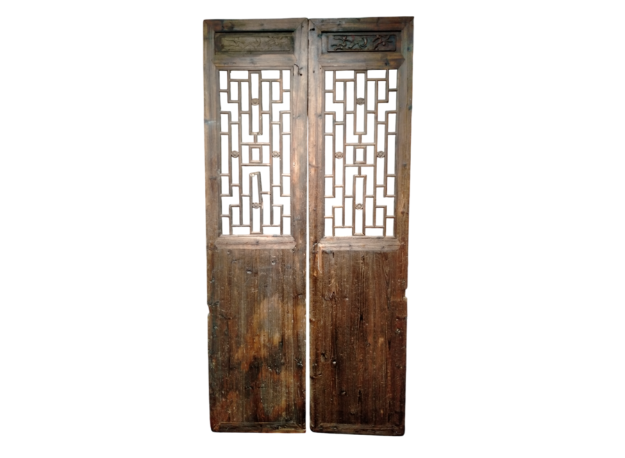Antique Chinese Wooden Panel Set/2 B125xH257cm