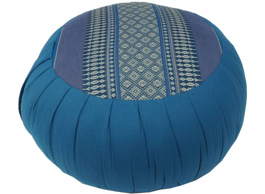 Thai Meditation Cushion Sitting Cushion Round Zafu Blue 40x17cm
