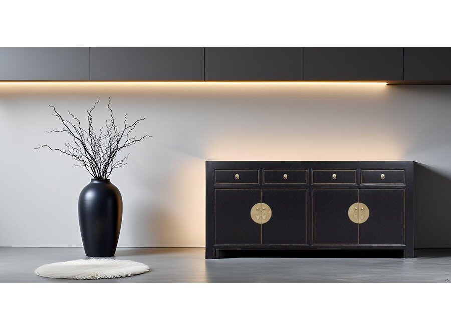 Buffet Chinois Onyx Noir - Orientique Collection L180xP40xH85cm