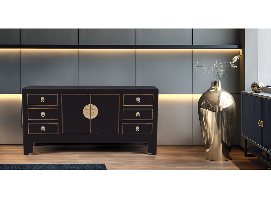 Mueble TV Chino Ónix Negro - Orientique Colección An121xP37xAl61cm