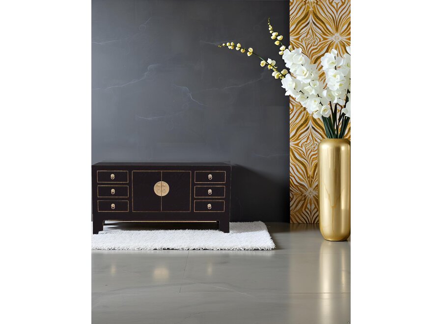 Chinese TV Cabinet Onyx Black - Orientique Collection W121xD37xH61cm