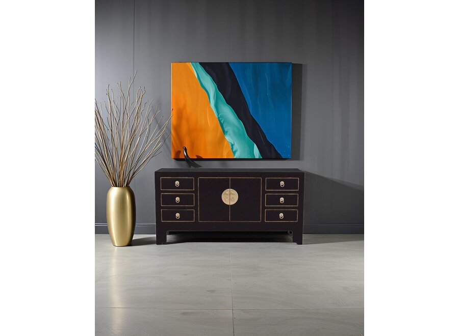 Mueble TV Chino Ónix Negro - Orientique Colección An121xP37xAl61cm