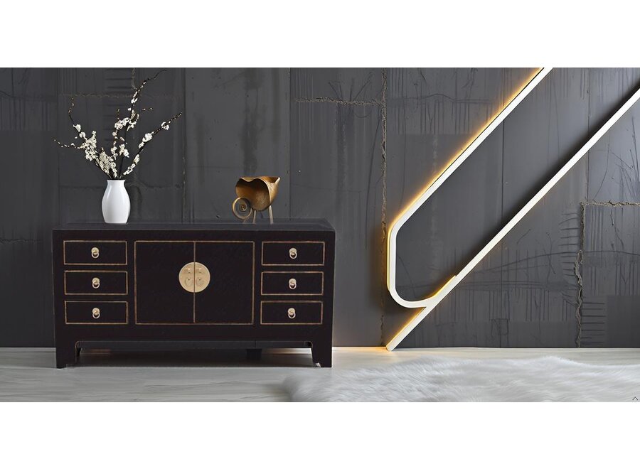 Mueble TV Chino Ónix Negro - Orientique Colección An121xP37xAl61cm