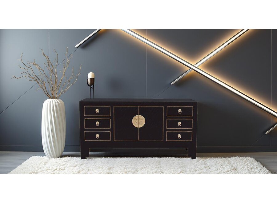 Mueble TV Chino Ónix Negro - Orientique Colección An121xP37xAl61cm