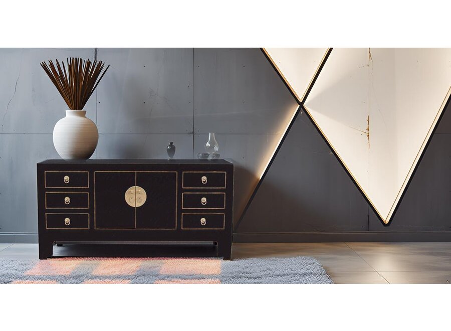 Mueble TV Chino Ónix Negro - Orientique Colección An121xP37xAl61cm