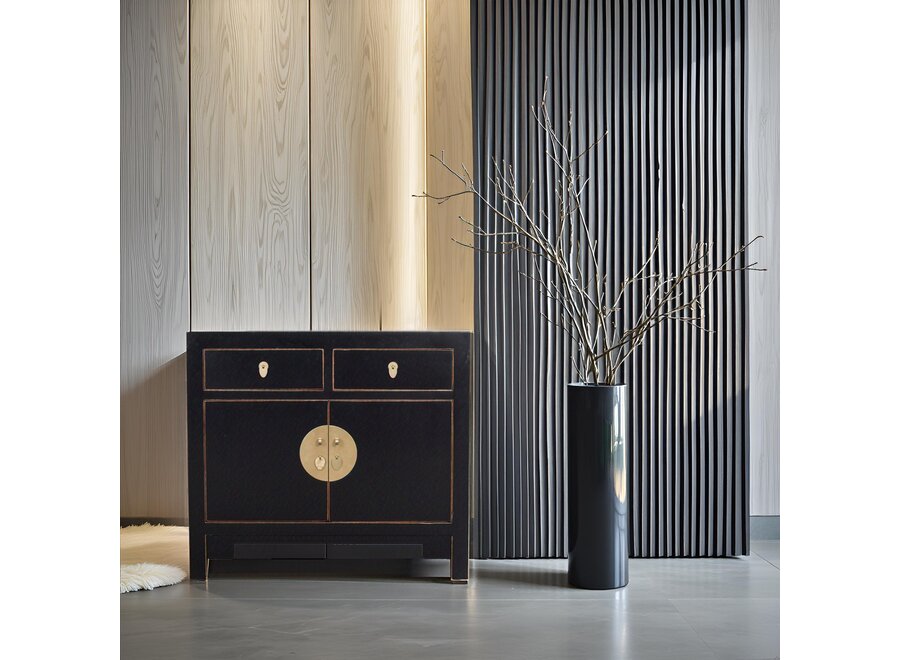 Armoire Chinoise Onyx Noire - Orientique Collection L90xP40xH80cm