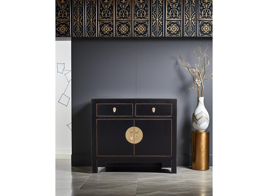 Chinese Cabinet Onyx Black - Orientique Collection W90xD40xH80cm