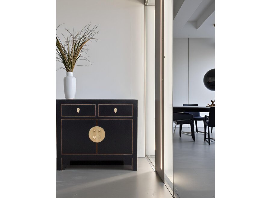 Chinese Cabinet Onyx Black - Orientique Collection W90xD40xH80cm
