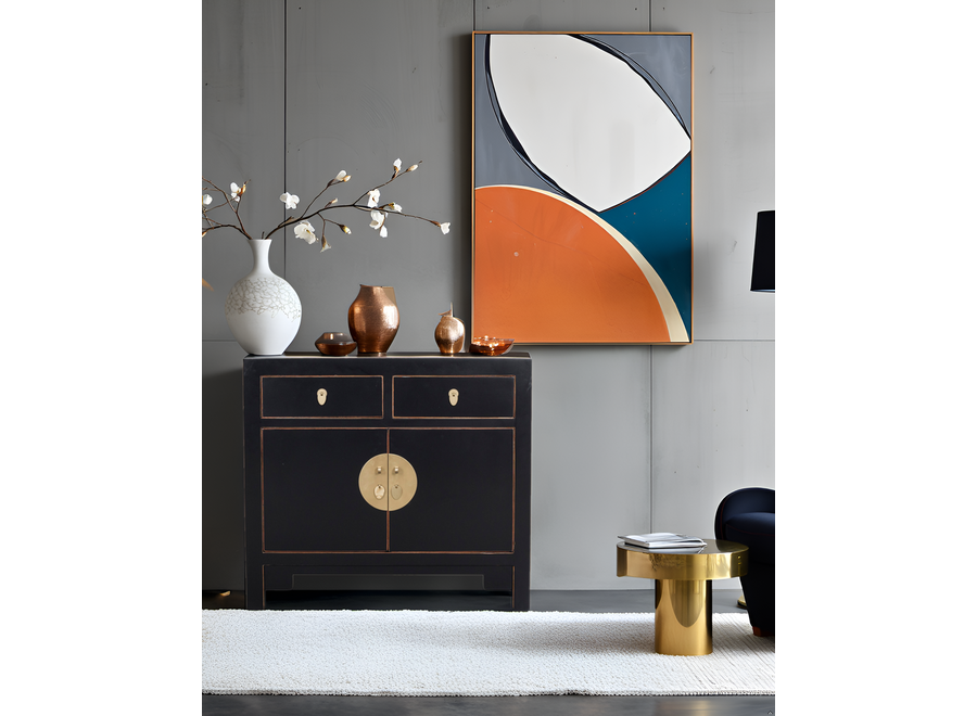 Chinese Cabinet Onyx Black - Orientique Collection W90xD40xH80cm