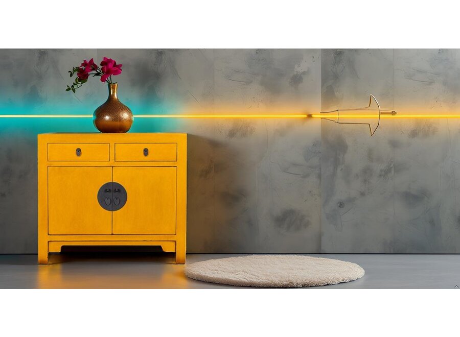 Armoire Chinoise Jaune Marigold - Orientique Collection L90xP40xH80cm