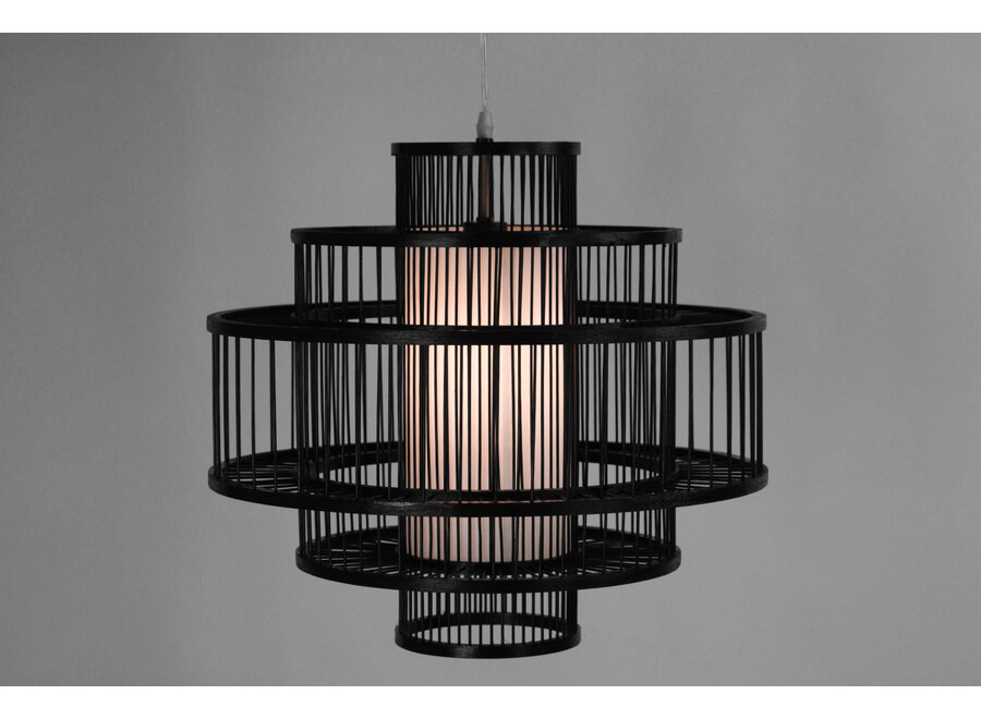 Lampada a Sospensione in Bambù Fatta a Mano - Leonard L50xP50xA50cm