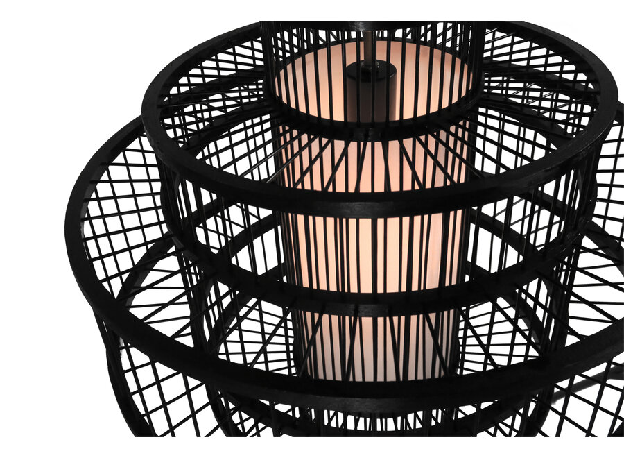 Lampada a Sospensione in Bambù Fatta a Mano - Leonard L50xP50xA50cm