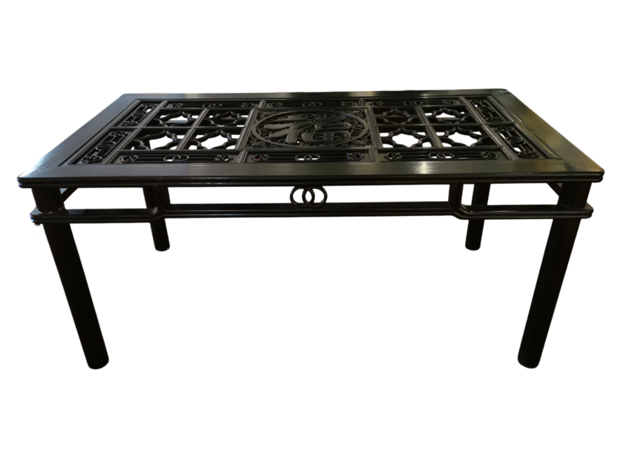 Tavolo da Pranzo Cinese intagliato a mano L160xP85xH80cm