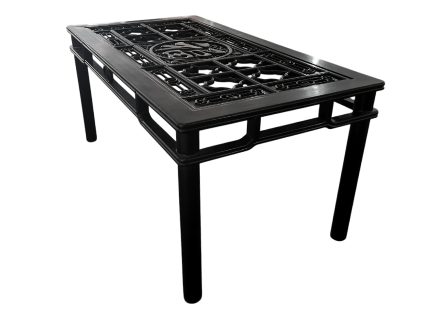 Table à Manger Chinoise Sculptée à la Main L160xP85xH80cm