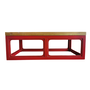 Tavolino Japandi in Legno Rosso L130xP65xA45cm