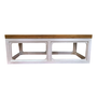 Japandi Coffee Table White Solid Wood W130xD65xH45cm