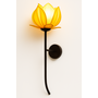 Chinese Wall Lamp Lotus Silk Yellow W30xD33xH102cm
