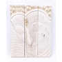 Buddha Wooden Panel Handcarved 3D Wall Decor White W41xH51cm