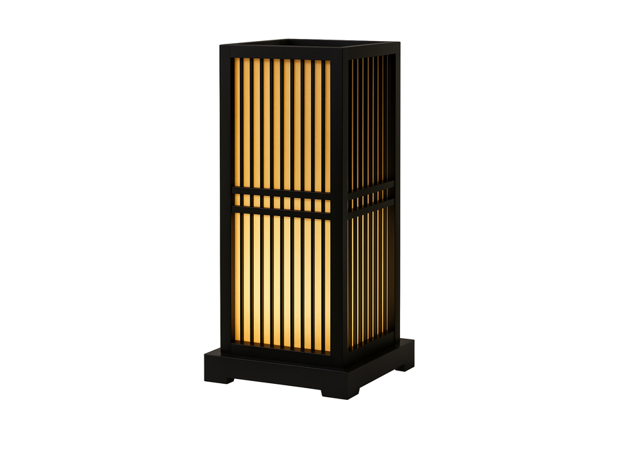 Japanese Table Lamp Shoji Black - Matsudo W20xD20xH41.5cm