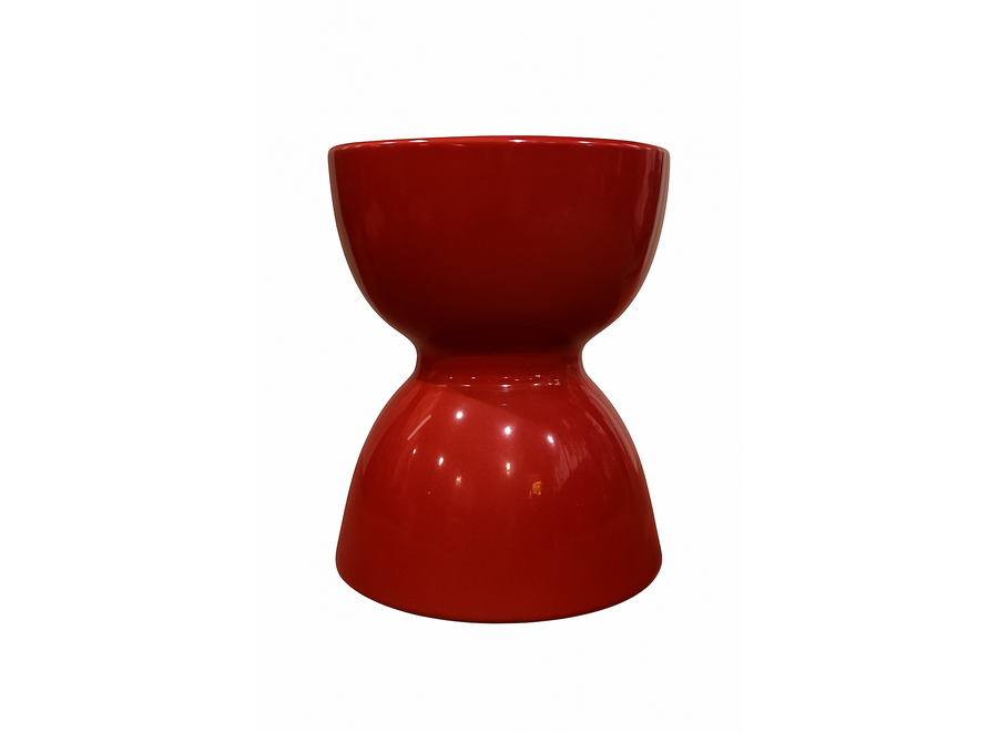Tabouret Céramique Rouge Fait Main - Vesta D33xH46cm