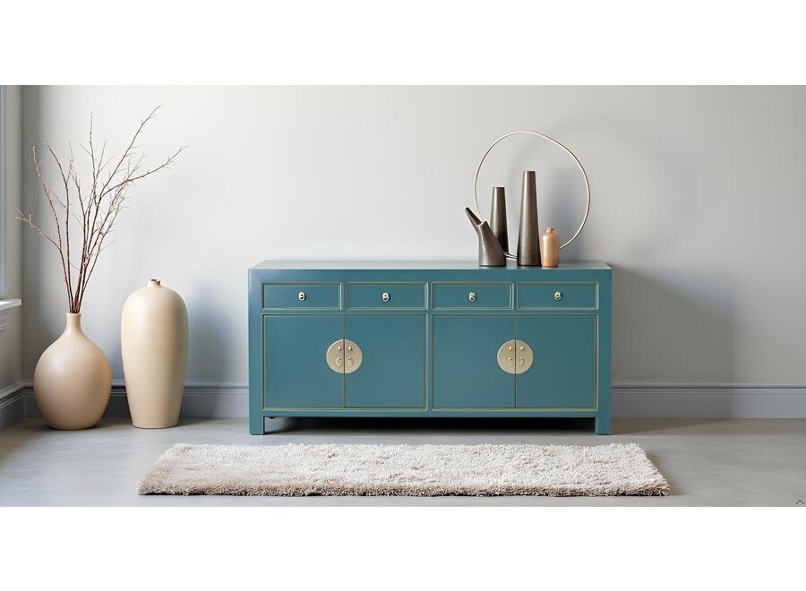 Chinese Sideboard Teal Blue W180xD40xH85cm