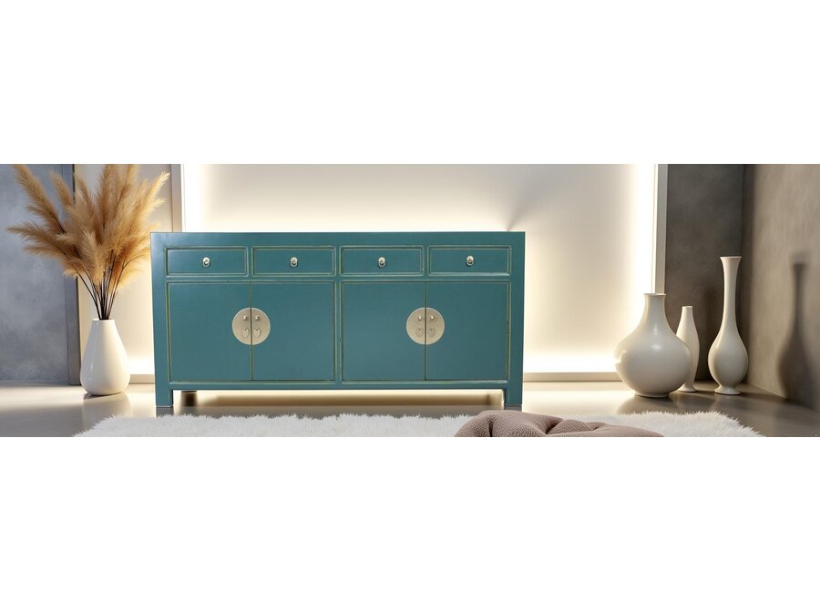 Chinese Sideboard Teal Blue W180xD40xH85cm
