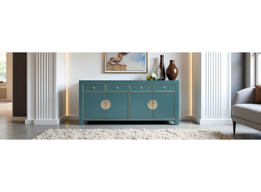 Chinese Sideboard Teal Blue W180xD40xH85cm