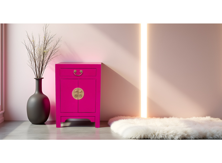 Chinesischer Nachttisch Fuchsia Royale - Orientique Kollektion B42xT35xH60cm