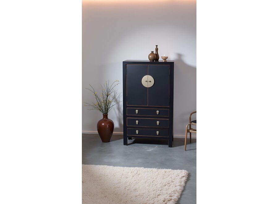 Chinese Cabinet Onyx Black W63xD38xH110cm