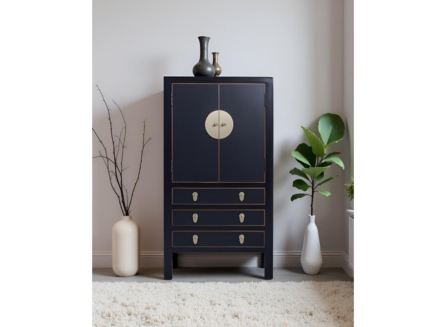 Armoire Chinoise Onyx Noir L63xP38xH110cm