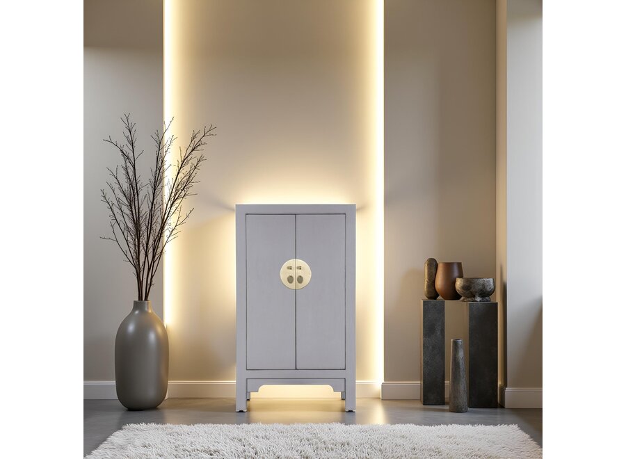 Chinesischer Schrank Pastellgrau - Orientique Kollektion B70xT40xH120cm