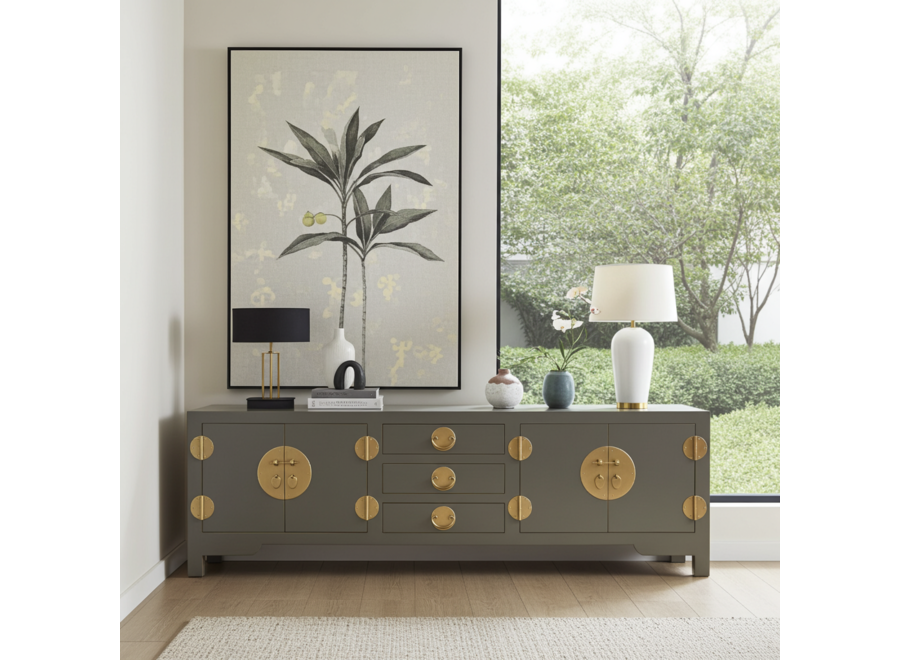 Chinese TV Cabinet Olive Grey - Orientique Collection W175xD47xH54cm