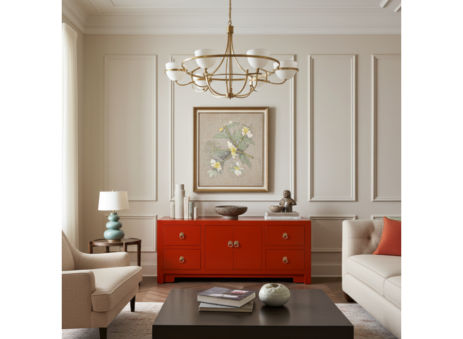 Mueble TV Chino Lucky Rojo - Orientique Colección An106xP45xAl46cm