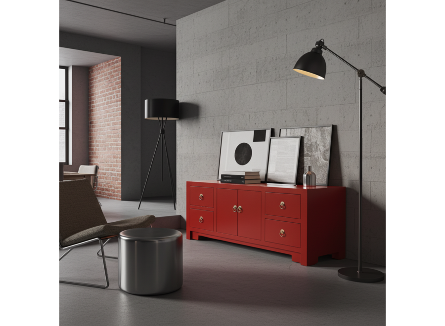 Mueble TV Chino Lucky Rojo - Orientique Colección An106xP45xAl46cm
