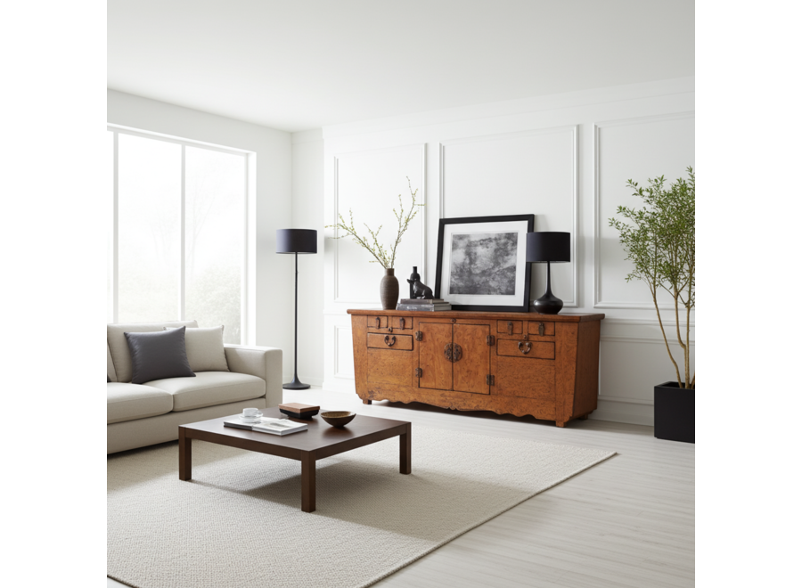 Antikes Chinesisches Sideboard Kommode Braun B190xT53xH73cm