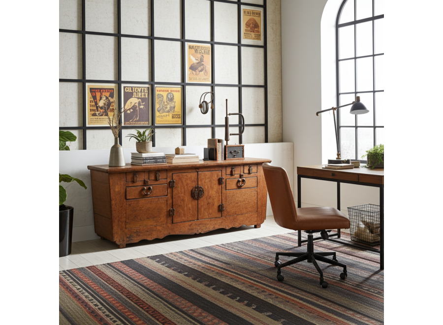 Antikes Chinesisches Sideboard Kommode Braun B190xT53xH73cm