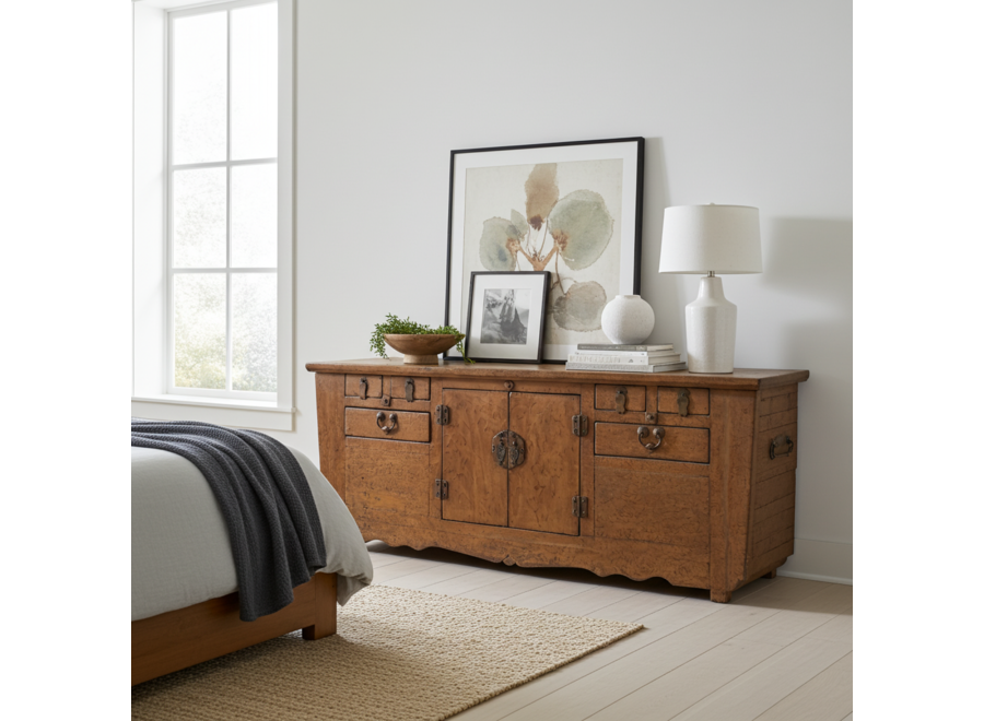 Antikes Chinesisches Sideboard Kommode Braun B190xT53xH73cm