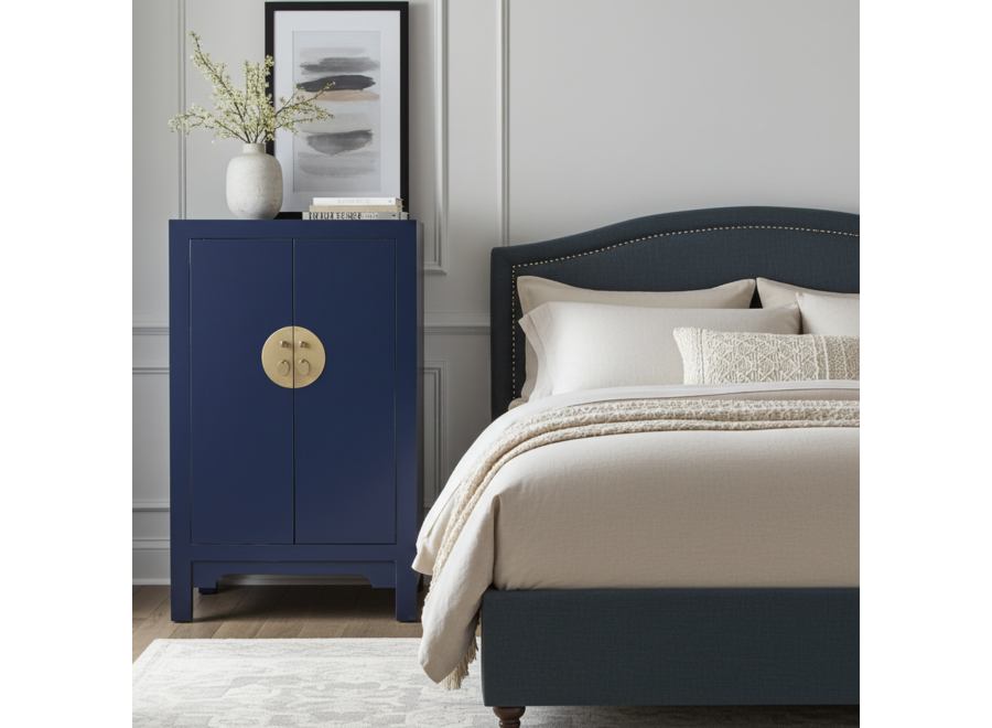Armoire Chinoise Bleue Nuit - Orientique Collection L70xP40xH120cm