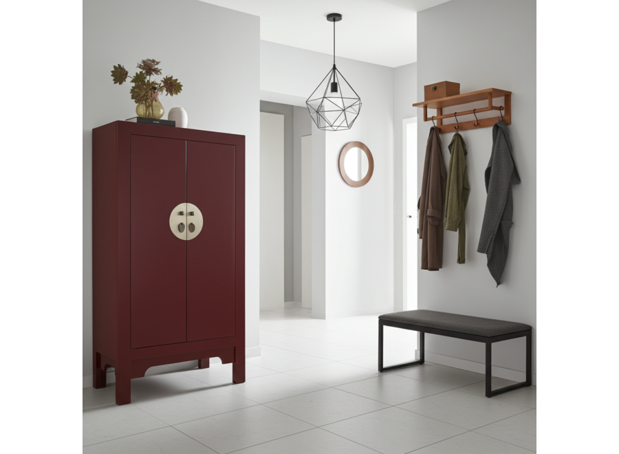 Armoire Chinoise Scarlet Rouge - Orientique Collection L70xP40xH120cm