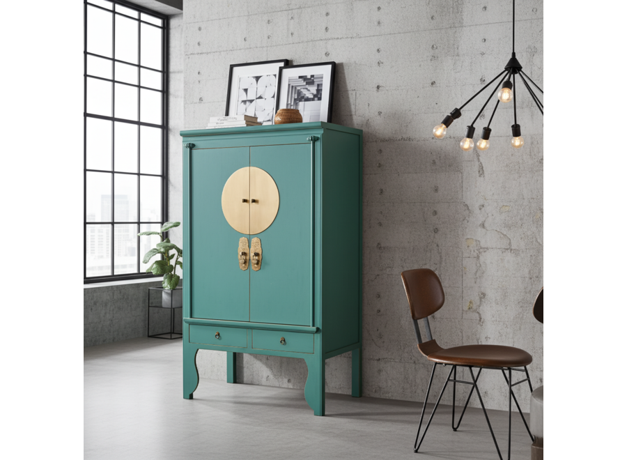 Armadio Nuziale Cinese Laguna Blu - Orientique Collezione L100xP55xA175cm