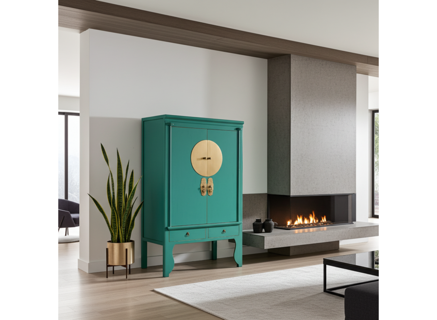 Armadio Nuziale Cinese Laguna Blu - Orientique Collezione L100xP55xA175cm