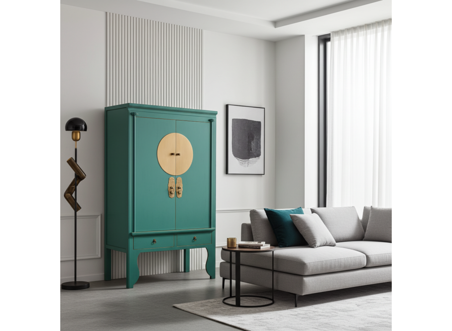 Chinesischer Hochzeitsschrank Blaue Lagune - Orientique Kollektion B100xT55xH175cm