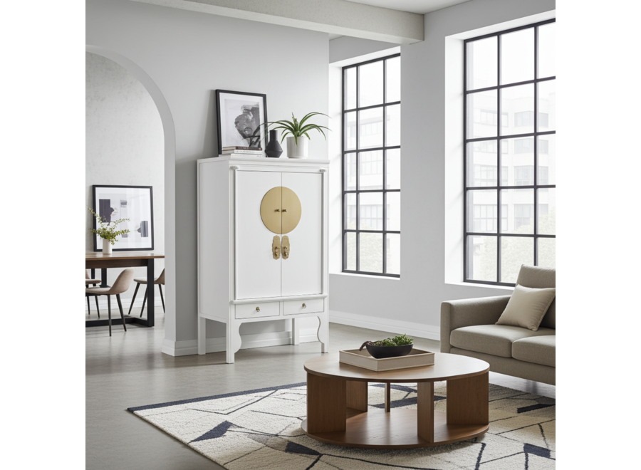 Chinese Wedding Cabinet Snow White - Orientique Collection W100xD55xH175cm