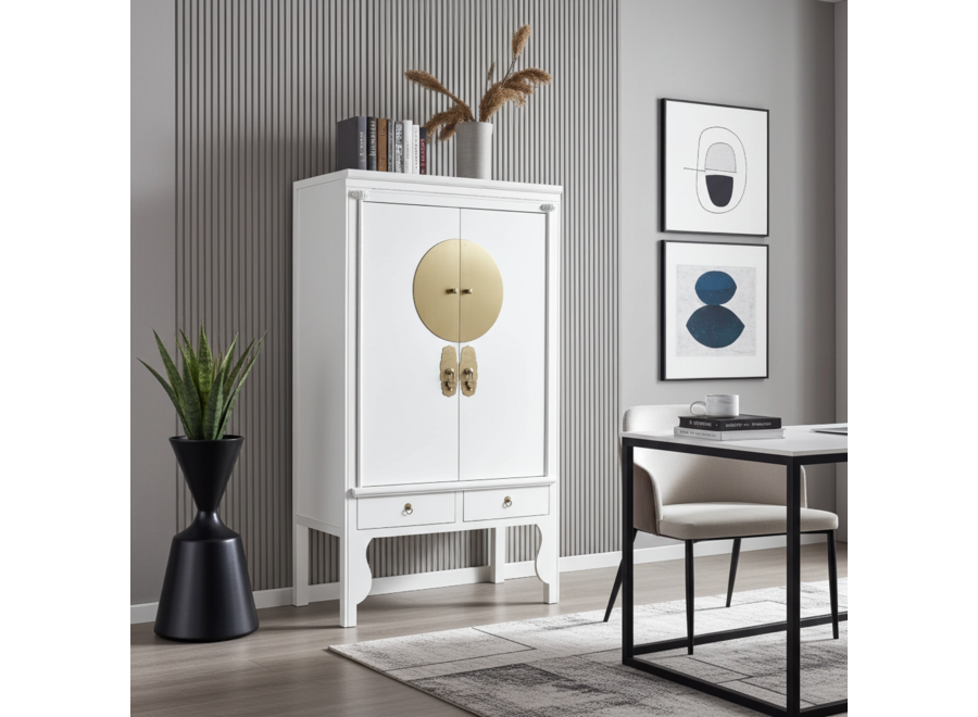 Armario de Bodas Chino Blanco Nieve - Orientique Colección An100xP55xAl175cm